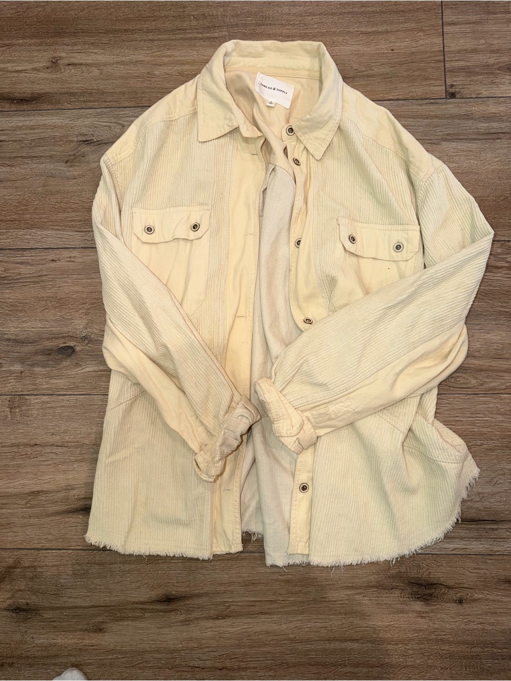 Oversized Cream Corduroy Shacket - Thread & Supply
